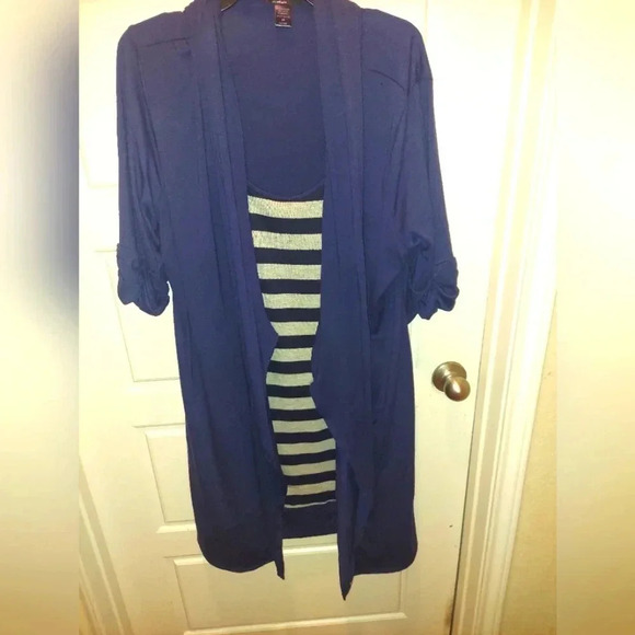 Delirious Tops - Delirious Los Angeles 1/2 Sleeve Striped Cardigan 1 Piece